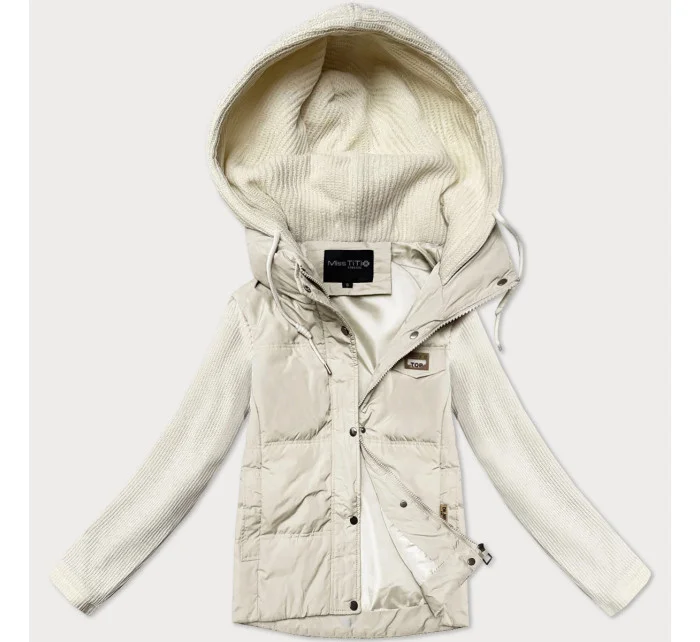 Dámská bunda v barvě ecru s rukávy Miss model 21061440 - Miss TiTi