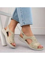 Dámske pohodlné sandále slip-on béžovej farby Unisoft 7196