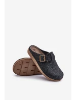 Kapcie Męskie Z Klamrą Klapki Profilaktyczne Inblu MT000012 Grafitowe