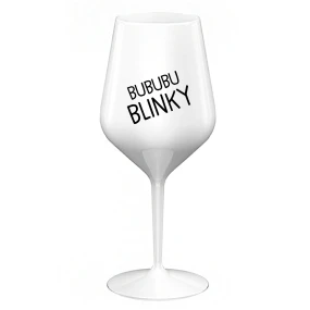 BUBUBUBLINKY - bílá nerozbitná sklenice na víno 470 ml