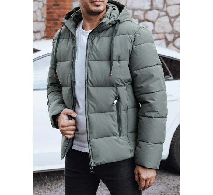 Pánská prošívaná zimní bunda s kapucí šedá Dstreet model 21991474 - FashionStreet