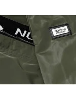 Tenká dámska bunda v khaki farbe s ozdobnou lemovkou (B8145-11) Tenká dámska bunda v khaki farbe s ozdobnou lemovkou (B8145-11)