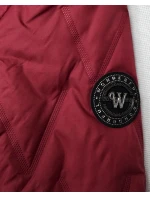 Dámska prešívaná bunda s asymetrickou spodnou časťou Goodlookin tmavo červená (B8592-27)