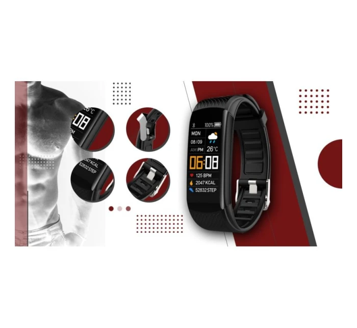 GIEWONT Smart hodinky čierno-biele 2 prúžky GW200-2 GIEWONT Smart hodinky čierno-biele 2 prúžky GW200-2