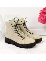 Rieker W X3428 béžové zateplené topánky