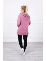 Tmavo ružová tunika na zips s kapucňou Oversize Tmavo ružová tunika na zips s kapucňou Oversize