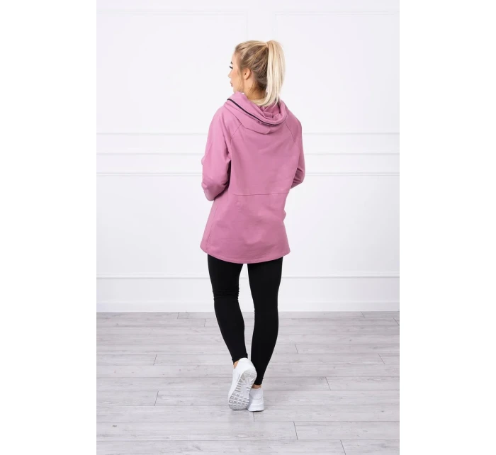 Tmavo ružová tunika na zips s kapucňou Oversize Tmavo ružová tunika na zips s kapucňou Oversize