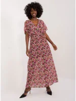 Sukienka DHJ SK model 20105407 czarno różowy - FPrice Sukienka DHJ SK model 20105407 czarno różowy - FPrice