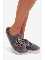 Dámske kožušinové papuče so srdcom - sivé Amandra Dámske kožušinové papuče so srdcom - sivé Amandra