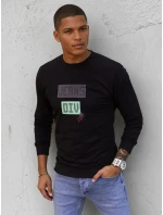 Pánska mikina s potlačou čierna FashionStreet BX5376 Pánska mikina s potlačou čierna FashionStreet BX5376