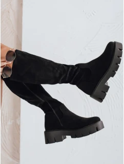 Dámské semišové kozačky na platformě černé Dstreet model 21992312 - FashionStreet