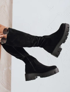 Dámske semišové topánky na platforme čierne FashionStreet ZY1103