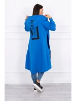 Nevädza modrá bunda s kapucňou nadmernej veľkosti