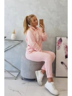 Tepláková súprava s kapucňou púdrovo ružová Tepláková súprava s kapucňou púdrovo ružová