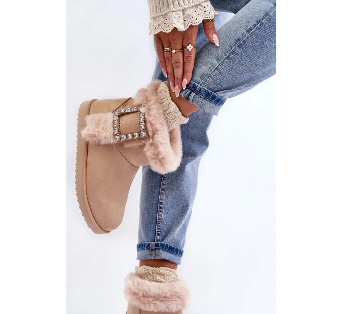 Śniegowce Ocieplane Z Klamrą Beżowe Dulca