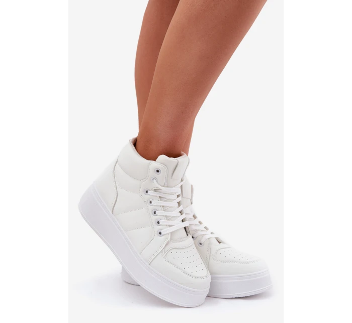 Vysoké dámské tenisky na platformě bílé model 21693379 - EVENTO Vysoké dámské tenisky na platformě bílé model 21693379 - EVENTO