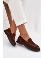 Mokasyny Damskie Z Eko Zamszu Czekoladowe Tynara