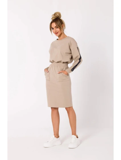 Dámska sukňa M728 béžová - Moe