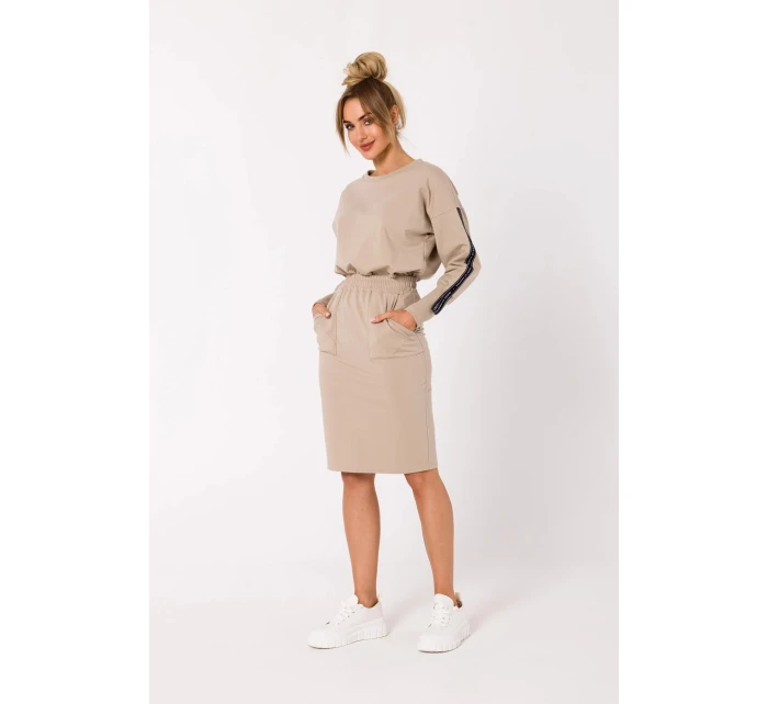 Dámska sukňa M728 béžová - Moe