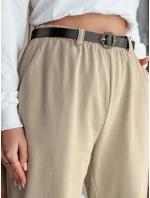Dámské kalhoty chinos s páskem latte Dstreet model 21986257 - FashionStreet