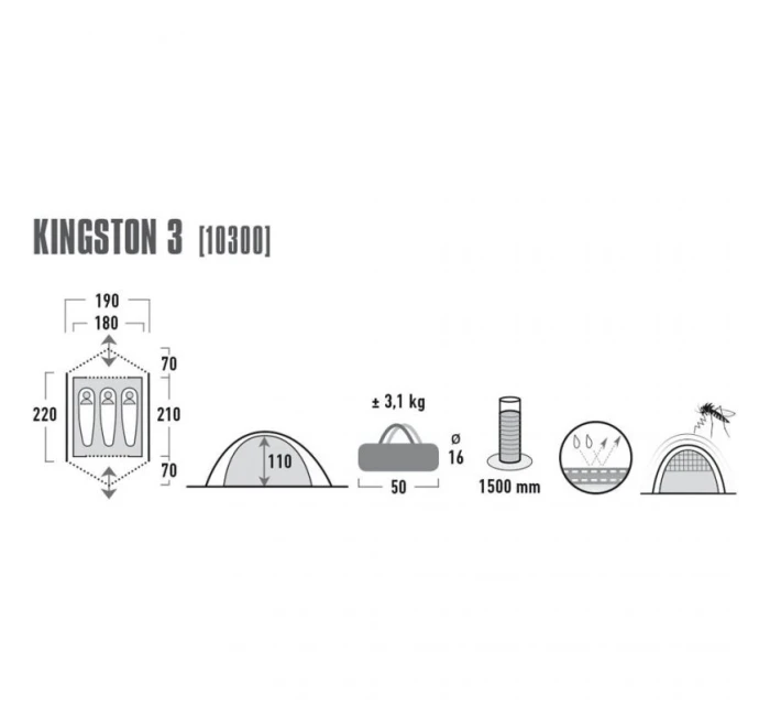 3 stan modrý šedý model 21860187 - High Peak