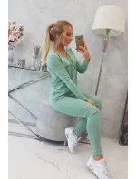 Sada s knoflíkovým výstřihem tmavě mátová Sada s knoflíkovým výstřihem tmavě mátová