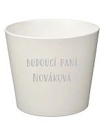 Biely keramický kvetináč – budúca pani – malý