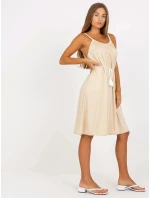 Dámské šaty DHJ SK model 18398616 béžová - FPrice Dámské šaty DHJ SK model 18398616 béžová - FPrice