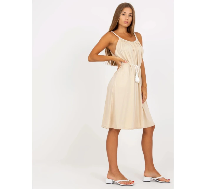 Dámské šaty DHJ SK model 18398616 béžová - FPrice Dámské šaty DHJ SK model 18398616 béžová - FPrice