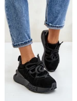 Zamszowe Sneakersy Damskie Na Platformie Z Grubym Sznurowaniem Artiker 54C1464 Czarne Zamszowe Sneakersy Damskie Na Platformie Z Grubym Sznurowaniem Artiker 54C1464 Czarne