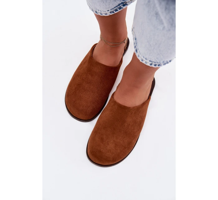 Dámské ploché sandály z eko semiše Camel Veronelle Dámské ploché sandály z eko semiše Camel Veronelle