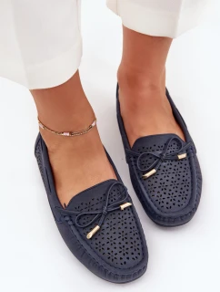 Dámske mokasíny s perforovaným vzorom a šnurovaním Mirisa - granátová