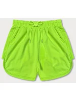 Dámske športové šortky v neónovo zelenej farbe (8K951-153) Dámske športové šortky v neónovo zelenej farbe (8K951-153)