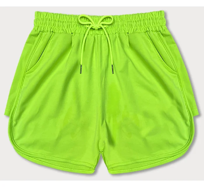 Dámske športové šortky v neónovo zelenej farbe (8K951-153) Dámske športové šortky v neónovo zelenej farbe (8K951-153)