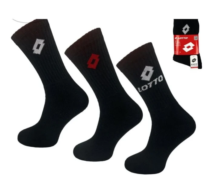 LOTTO froté ponožky čierne 3 páry 069739