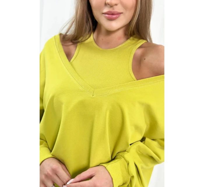 model 18752914 set halenka + top + legíny kiwi - K-Fashion model 18752914 set halenka + top + legíny kiwi - K-Fashion