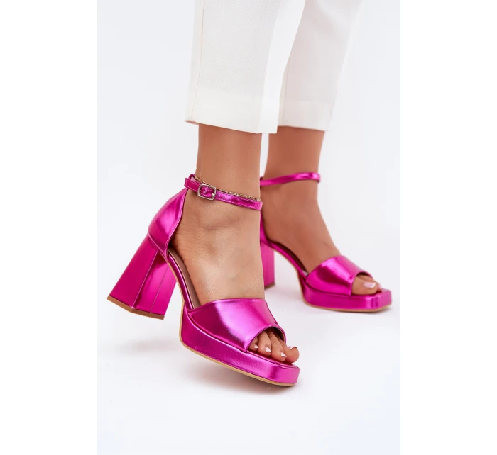 Dámské Sandály Na Podpatku Fuchsie model 21703017 - Boto