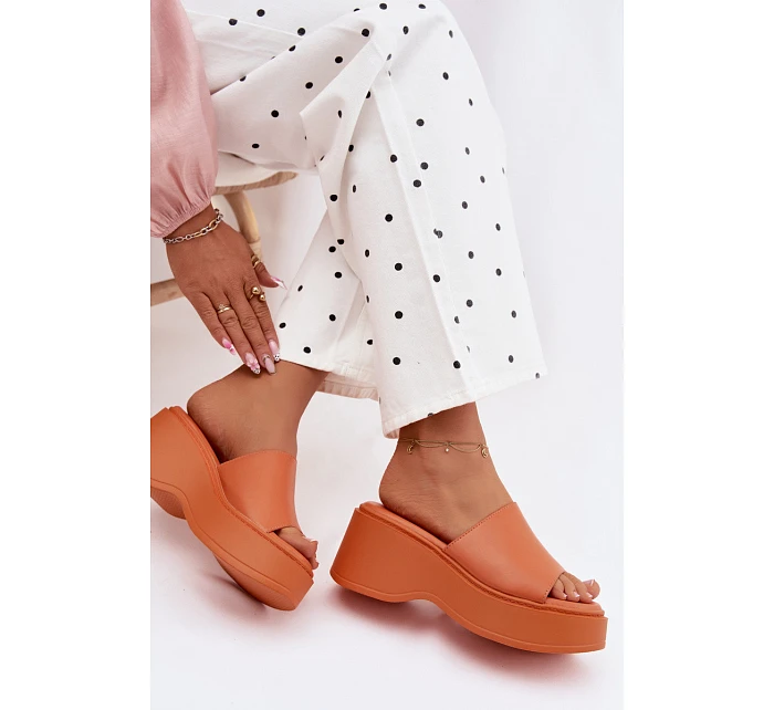 Dámské espadrilky na platformě oranžové Virelia