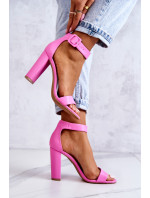 Sandále na podpätku Georgina pink