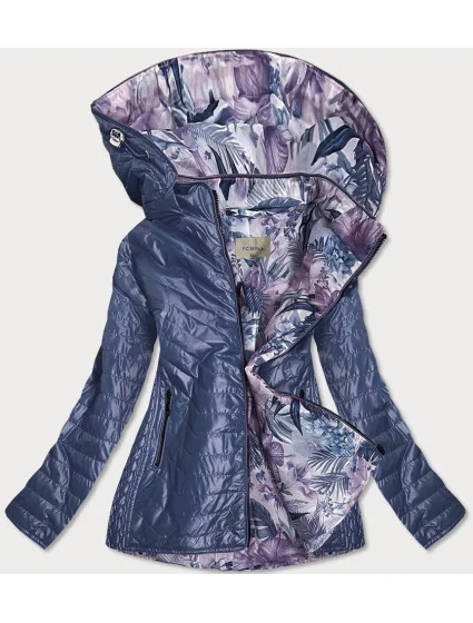 Svetlo modrá dámska bunda s ozdobnou podšívkou (MM21) Svetlo modrá dámska bunda s ozdobnou podšívkou (MM21)