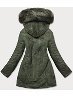 Teplá dámska zimná bunda obojstranná khaki (w610) Teplá dámska zimná bunda obojstranná khaki (w610)