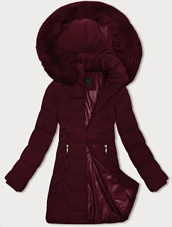 Dámská bunda ve vínové bordó barvě s kapucí model 21428654 - J.STYLE