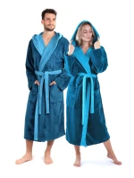 Unisex župan Tampa duo s kapucňou 3959 petrol - Vestis Unisex župan Tampa duo s kapucňou 3959 petrol - Vestis