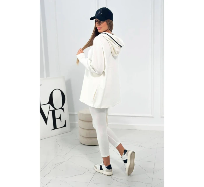 Bavlnená mikina s kapucňou + legíny ecru