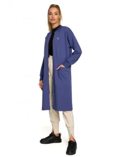 model 18004259 Sako s dlouhým zipem a vysokým rozparkem indigo - Moe