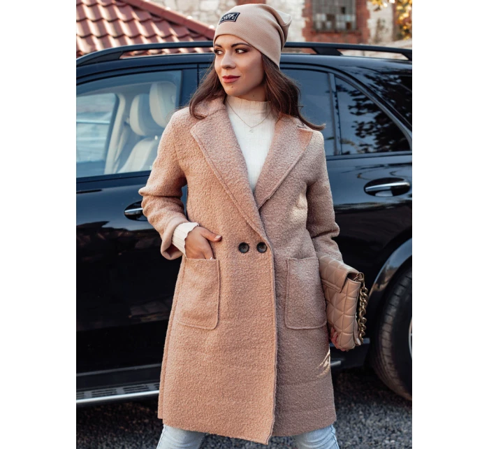 Dámsky nadrozmerný dlhý kabát BARALITE z jahňacej kože béžovej farby FashionStreet NY0710 Dámsky nadrozmerný dlhý kabát BARALITE z jahňacej kože béžovej farby FashionStreet NY0710