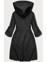 Tenký černý asymetrický dámský přehoz přes oblečení model 18001553 - S'WEST