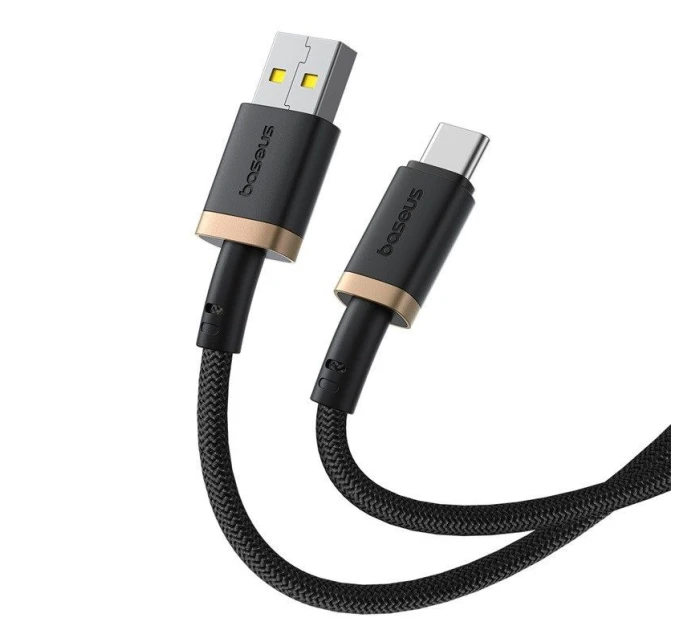 Baseus Dura USB-Type C 60W 2m kábel (čierny/zlatý) Baseus Dura USB-Type C 60W 2m kábel (čierny/zlatý)