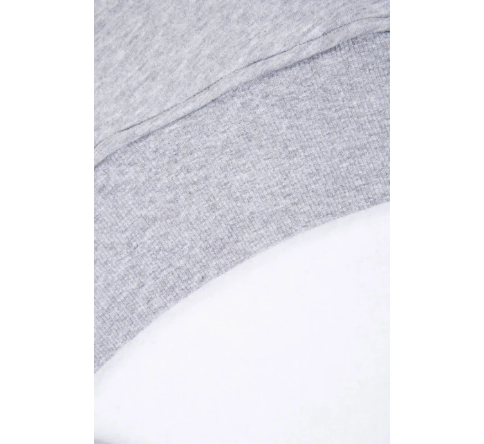 Zateplená mikina s bočnými rázporkami šedá