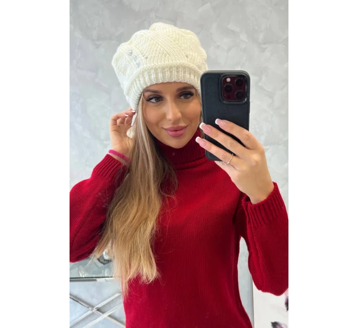 Dámska čiapka Larisa K395 ecru